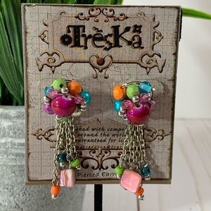 Treska Multicolored Dangle Earrings